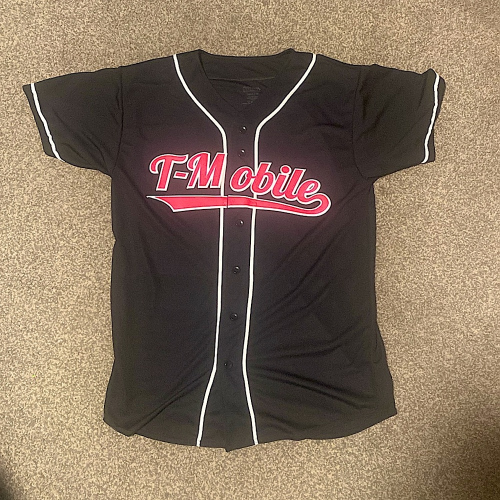 Good condition pink and black T-Mobile baseball jersey.